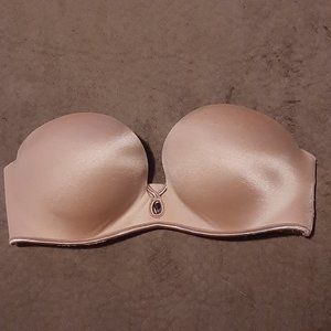 Beige push up strapless bra GUC